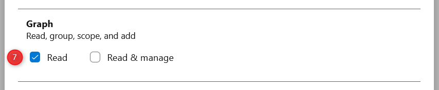 Shows how to set the Graph:Read PAT scope