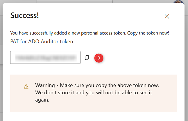 Shows how to copy the created PAT
